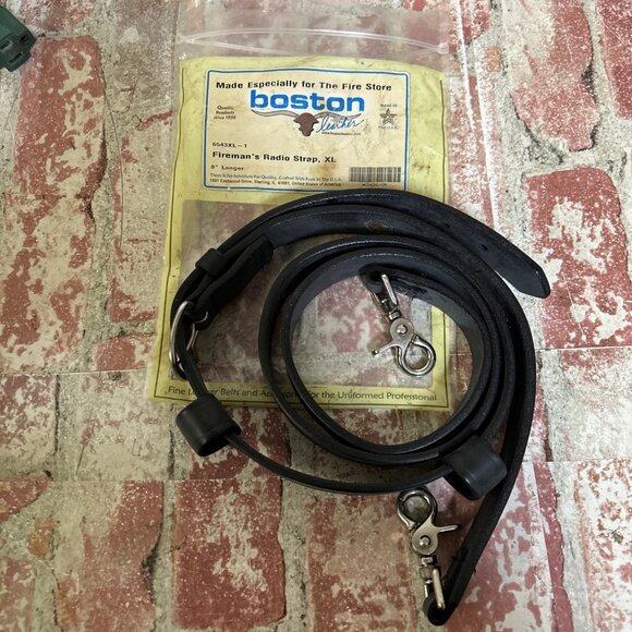 Boston Leather Firemans Radio Strap Plain Black 6543XL-1 - Picture 1 of 5